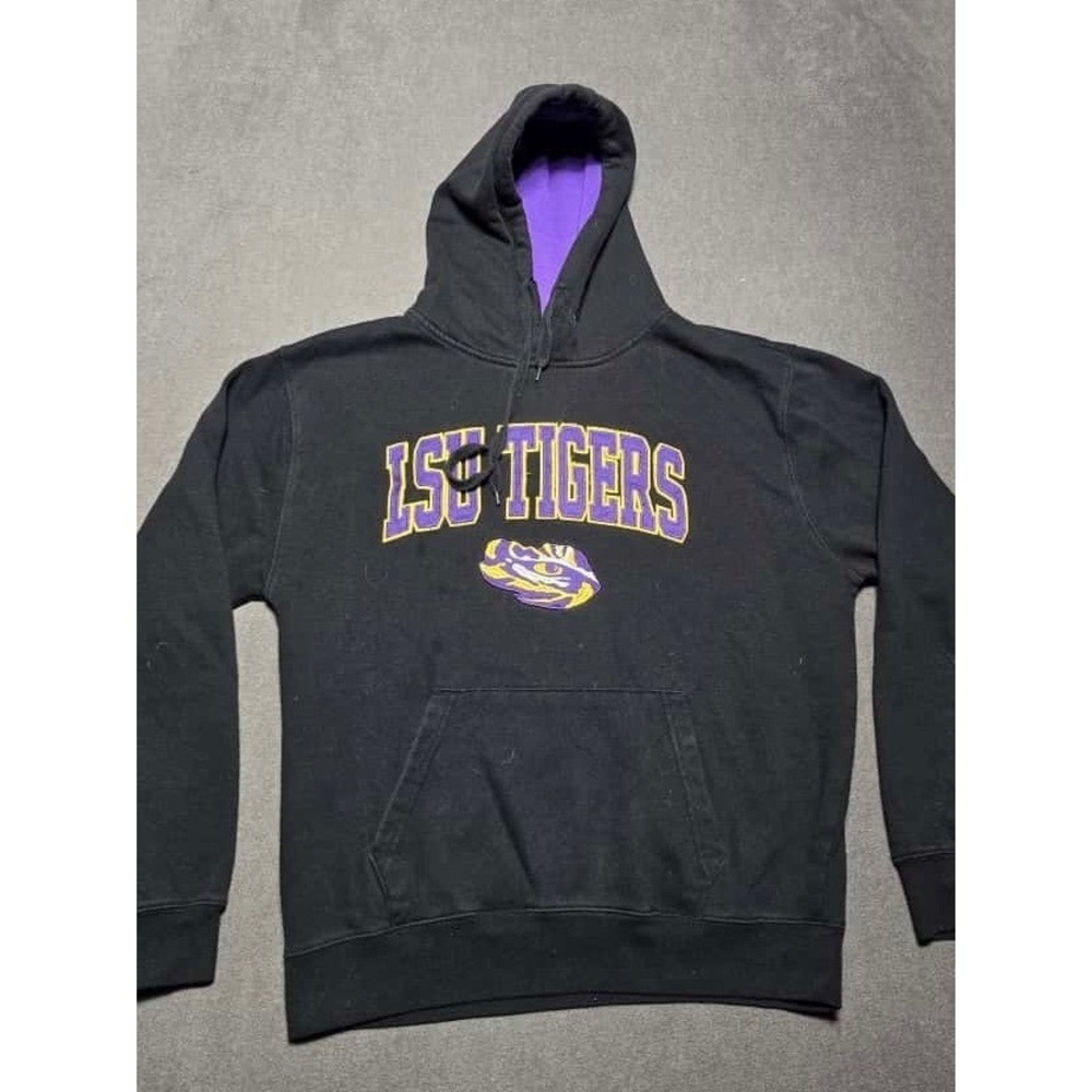 LSU Tigers Stadium Athletics Black Hoodie Sweatshirt Purple College‎ Large